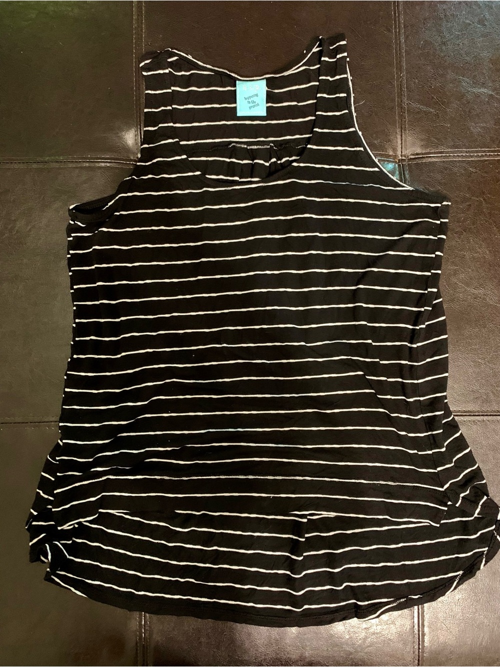 🌈6/$10 h.i.p. Happenings in the Present Black & White Striped Tank Top Medium